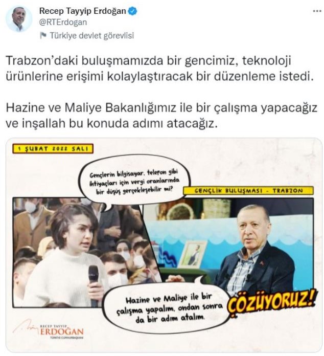 Cumhurbaşkanı Erdoğan Gençlere Müjdeyi Verdi: Telefon ve Bilgisayara Vergi İndirimi Geliyor!