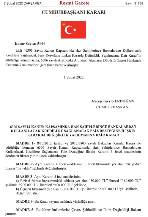 Devletten Kredi Müjdesi Resmi Gazete İle Yayımlandı! Erdoğan İmzaladı, 18 Banka 0.88 Faizle 400 Bin TL Kredi Verecek