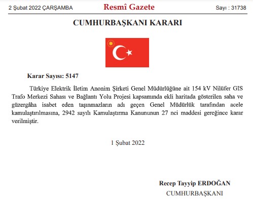 Son Dakika: Cumhurbaşkanı Erdoğan'ın İmzası İle Resmi Gazete'de Yayımlandı, 15 İlde Acele Kamulaştırma Kararı Alındı