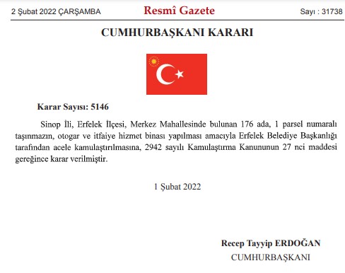 Son Dakika: Cumhurbaşkanı Erdoğan'ın İmzası İle Resmi Gazete'de Yayımlandı, 15 İlde Acele Kamulaştırma Kararı Alındı