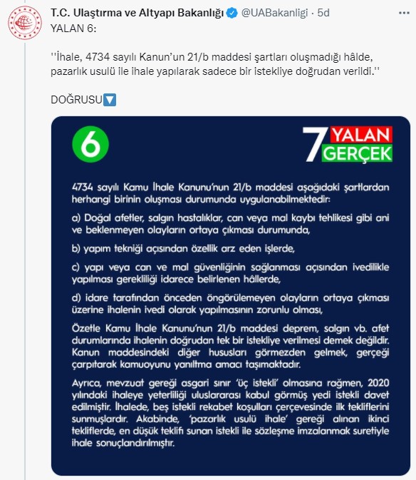Kemal Kılıçdaroğlu'nun 6 Milyarlık Yolsuzluk İddiasına Ulaştırma Bakanlığı Yanıt Verdi: 7 Yalan 7 Gerçek!