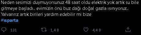 Isparta'da 2 Gündür Elektrik Yok! Vatandaş Sosyal Medyada #Isparta Etiketiyle Sesini Duyurmaya Çalışıyor!