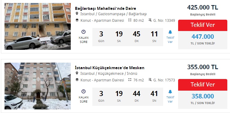 Ziraat Bankası'ndan İstanbul, Ankara, İzmir'de Satılık Gayrimenkuller! 120 Bin TL'ye Konut, 70 Bin TL'ye Arazi Satılıyor