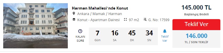 Ziraat Bankası'ndan İstanbul, Ankara, İzmir'de Satılık Gayrimenkuller! 120 Bin TL'ye Konut, 70 Bin TL'ye Arazi Satılıyor