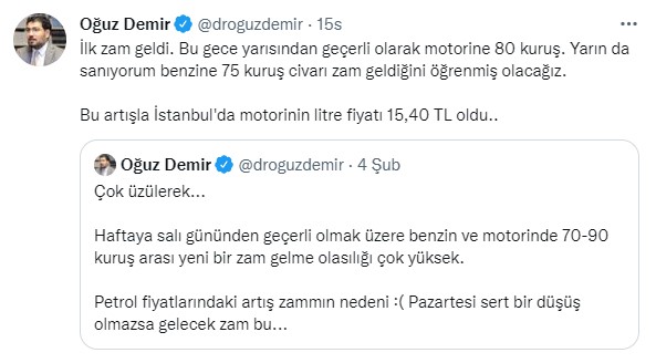 80 Kuruşluk Motorin Zammını Günler Önce Açıklamıştı! Şimdi De Benzine Rekor Zam Geliyor Diyerek Yeni Rakamı Duyurdu