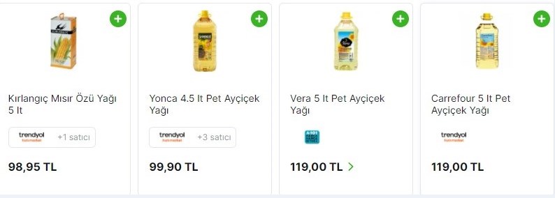 Sanal Marketlerde Ayçiçek Yağı İndirimi Başladı! 5 LT Pet Yudum Ayçiçek Yağı İnternette 80 TL!