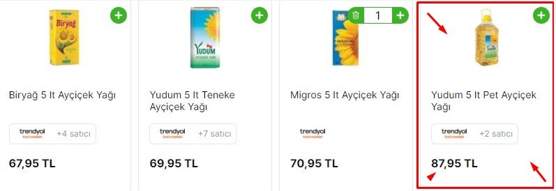 Sanal Marketlerde Ayçiçek Yağı İndirimi Başladı! 5 LT Pet Yudum Ayçiçek Yağı İnternette 80 TL!