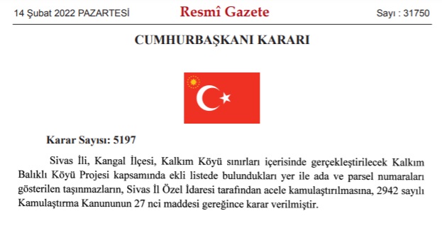 5 İl İçin Acele Kamulaştırma Kararları Cumhurbaşkanı Erdoğan'ın İmzasıyla Resmi Gazete'de Yayınlandı