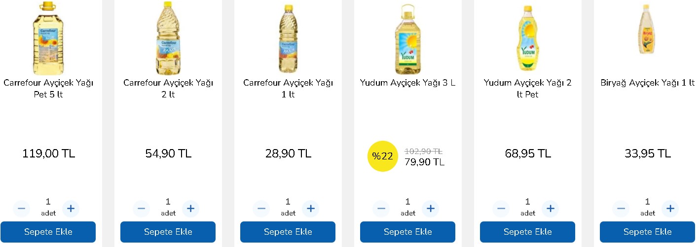 KDV İndirimi Sonrası Ucuzladı! A101, ŞOK, BİM, Carrefour, Migros İndirimli En Ucuz Ayçiçek Yağı Fiyatları