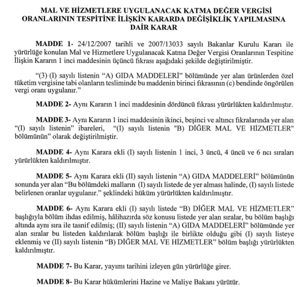 KDV İndirimi 2022 Resmi Gazete İle Yayımlandı! Gıda da KDV Ne Kadar, Hangi Ürünlerde İndirim Var?