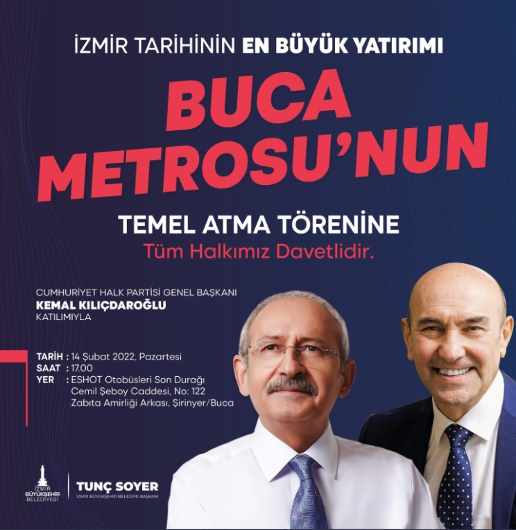 Kemal Kılıçdaroğlu İzmir'e Geliyor! Buca Metrosu Temel Atma Töreni  Nerede, Ne Zaman?