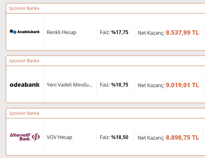 Vadeli Mevduat Faizlerini Merak Edenler! Bankada 100 Bin TL Parası Olana 10 Bin 101 TL Gelir