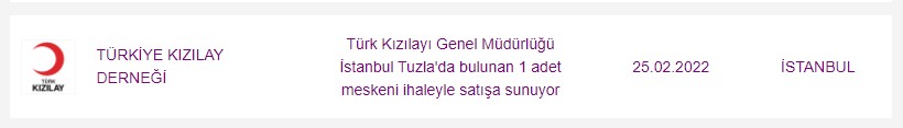 Türk Kızılayı İstanbul'da Kendisine Ait Olan Daireyi İhaleyle Satacak