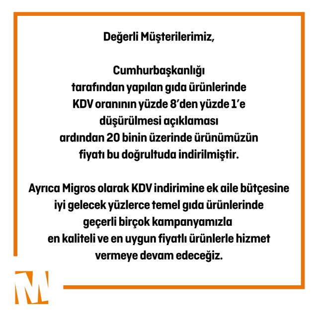 Binlerce Üründe KDV İndirimi Fiyatlara Yansıtıldı! BİM, A101, Migros, Carrefour İndirim Açıklaması