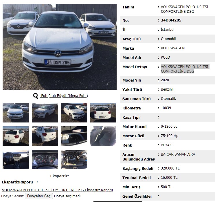 10.039 KM'de 2020 Model Volkswagen Polo Bankadan İlk Teklif Fiyatına Satılık