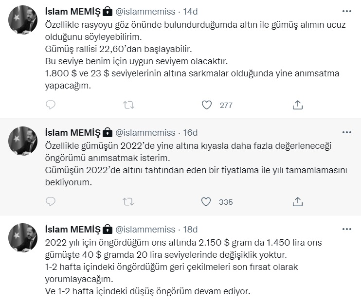 2022'de Altını Tahtından Edecek Diyen İslam Memiş Gümüş Rallisinin Başlayacağı Seviyeyi Açıkladı
