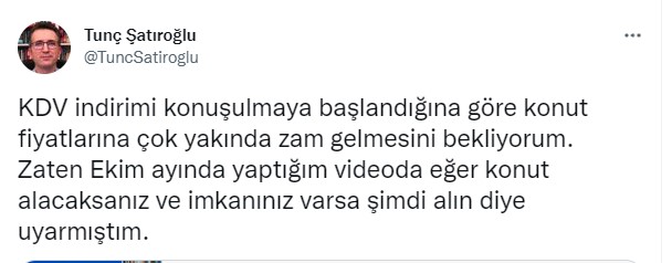 Ekonomist Tunç Şatıroğlu'ndan Konut Fiyatlarına Zam Açıklaması