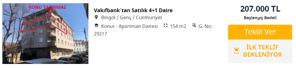 Vakıfbank'tan 55 Bin TL'ye Ev, 42 Bin TL'ye Dükkan, 50 Bin TL'ye Tarla!