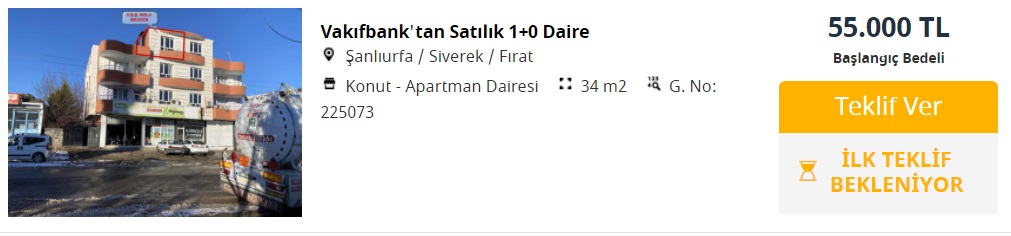 Vakıfbank'tan 55 Bin TL'ye Ev, 42 Bin TL'ye Dükkan, 50 Bin TL'ye Tarla!