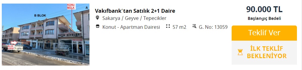 Vakıfbank'tan 55 Bin TL'ye Ev, 42 Bin TL'ye Dükkan, 50 Bin TL'ye Tarla!