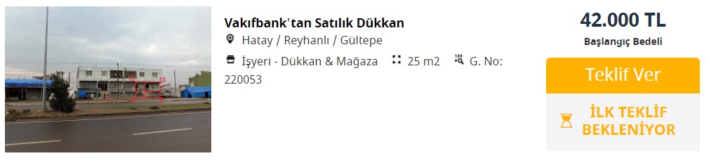 Vakıfbank'tan 55 Bin TL'ye Ev, 42 Bin TL'ye Dükkan, 50 Bin TL'ye Tarla!