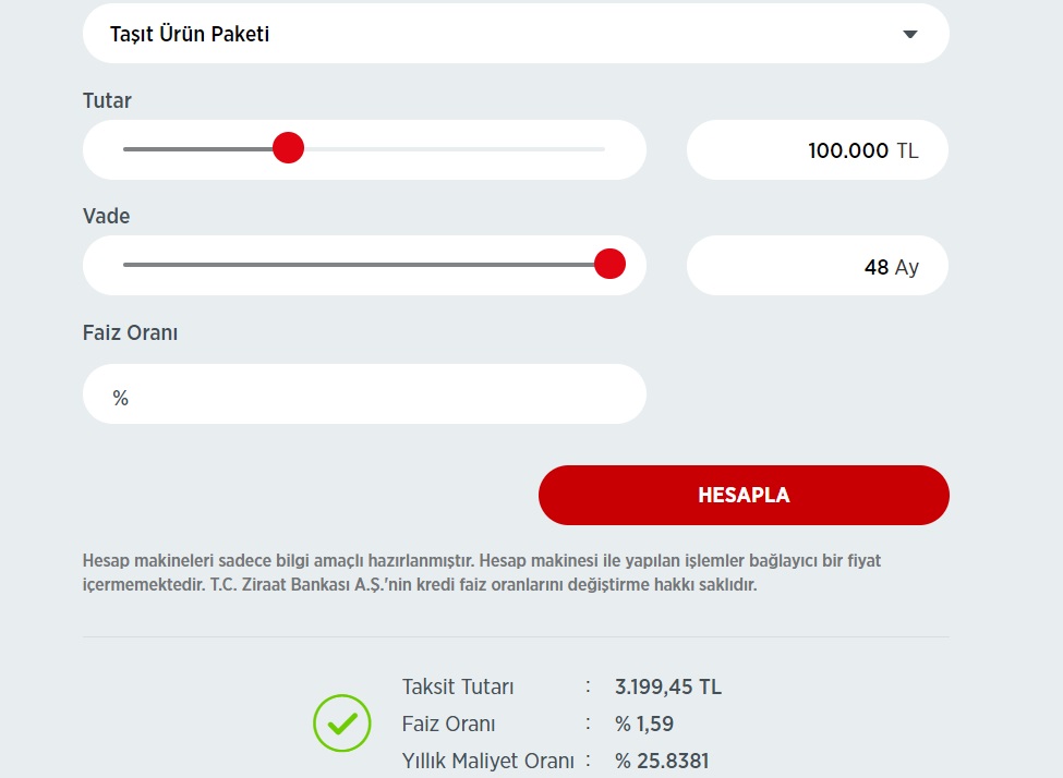 100 Bin TL Taşıt Kredisi Çekip 48 Ay 3.199 TL Taksit Ödeyerek Otomobil Sahibi Olma Fırsatı Ziraat Bankası'nda