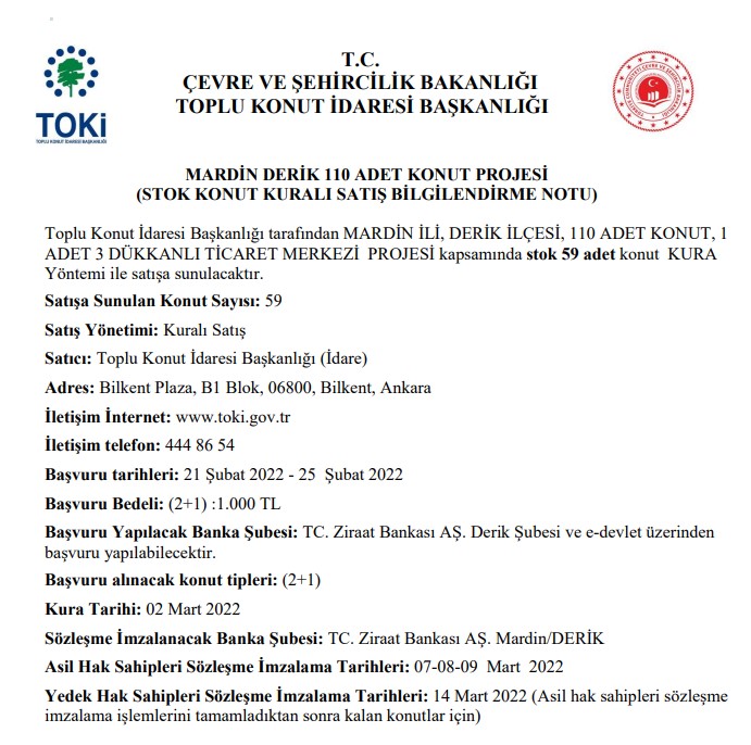 Ziraat Bankası, Halkbank, E-Devlet Üzerinden Bugün Satışa Çıktı! TOKİ 178 Bin Liraya 2+1, 240 Bin TL'ye 3+1 Daire İlanı