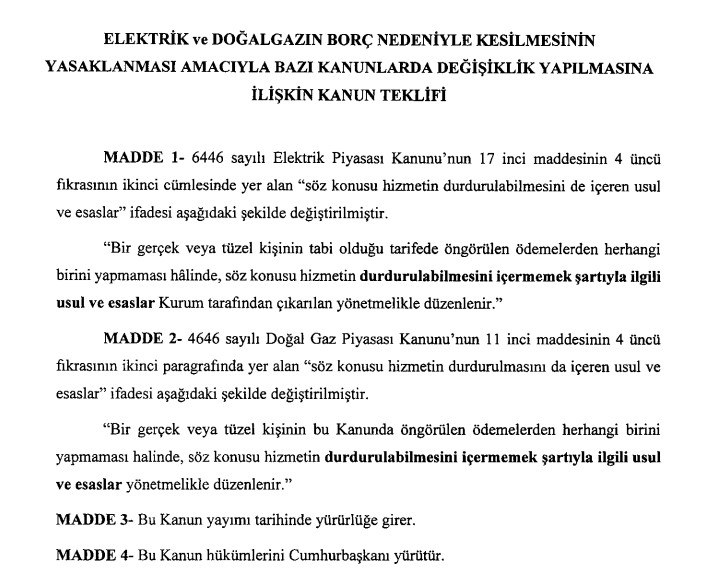 Yüksek Gelen Faturalara Yeni Çözüm: Fatura Borcunu Ödeyemeyenlerin Elektrik ve Doğalgazı Kesilmeyecek!