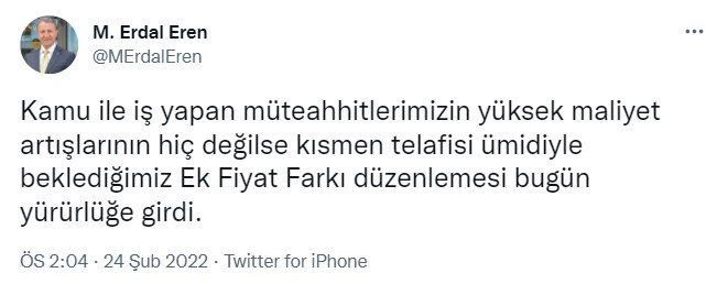 Fiyat Farkı Kararnamesi İle Hayal Kırıklığına Uğrayan Müteahhitler Tasfiye Hakkı İstiyor!