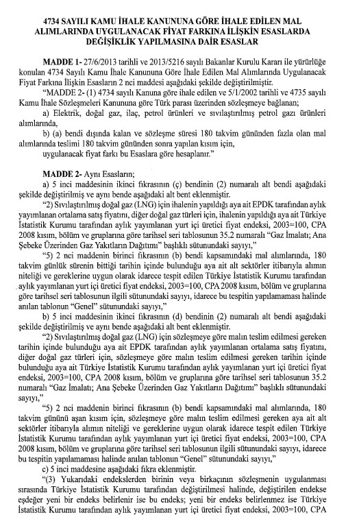 4734 Sayılı Kamu İhale Kanunu İle Hizmet Alımları ve Yapım İşlerinde Uygulanacak Fiyat Farkına İlişkin Esaslar Değişti!