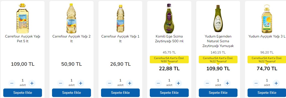 Ramazan'da Sofraları Şenlendirecek Carrefour Sıvı Yağ Fiyatlarına Yüzde 50 İndirim! Ayçiçek Yağı Zeytinyağı Fiyatı Düştü