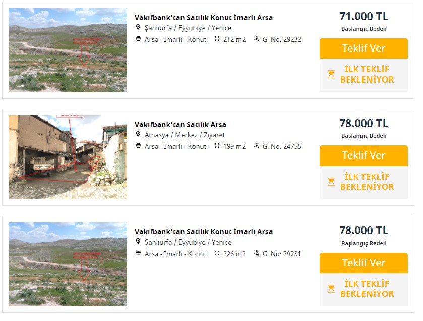 Arsa ve Tarla Yatırımı Yapmak İsteyenler Dikkat! Vakıfbank 8 Bin TL Peşinat Aylık 1.072 TL Taksitle Arsa Sahibi Yapıyor