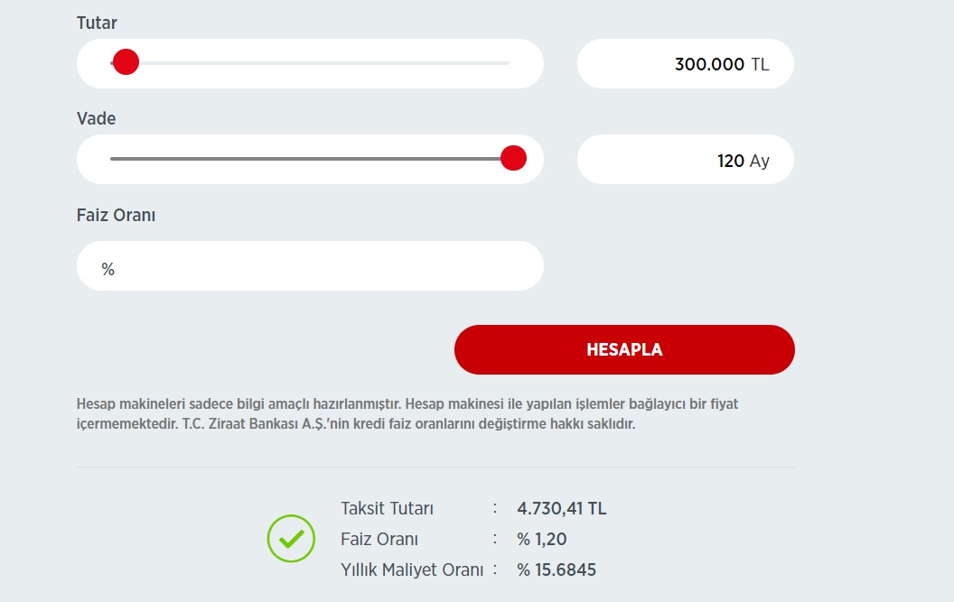 300 Bin TL Konut Kredisi Çekerek Ev Satın Alanların Aylık Taksitleri Ziraat Bankası'nda Ne Kadardır?