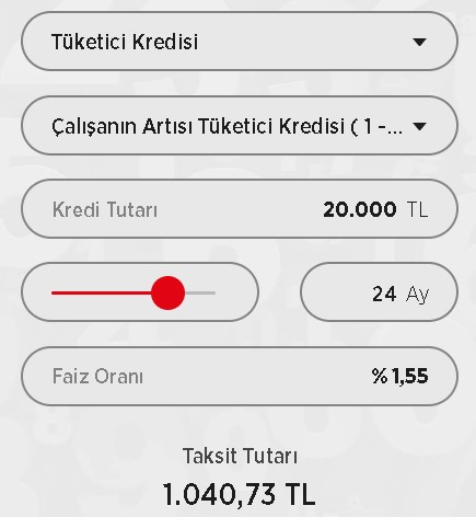 Ziraat Bankası 20 Bin TL İhtiyaç Kredisi 12 - 24 - 36 Ay Taksit Hesaplama Tablosu