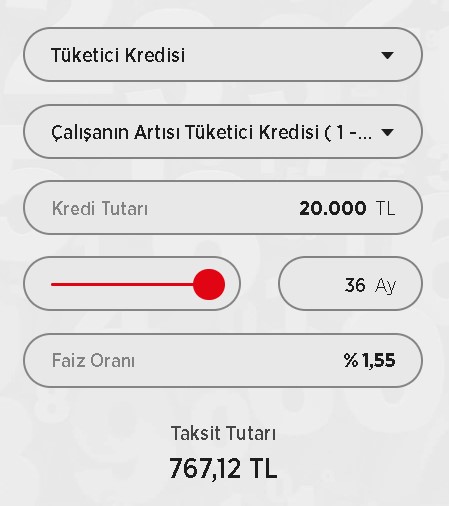 Ziraat Bankası 20 Bin TL İhtiyaç Kredisi 12 - 24 - 36 Ay Taksit Hesaplama Tablosu