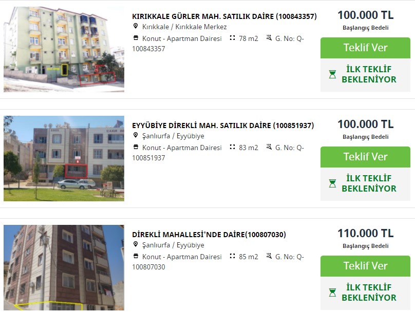 Garanti Bankası Yeni Binada Temiz, Masrafsız 3+1 Daire Satılık Ara Kat Apartman Dairesi İlanları: 100, 110, 120 Bin TL