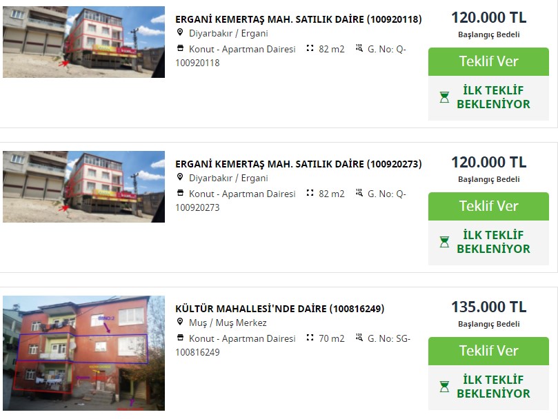 Garanti Bankası Yeni Binada Temiz, Masrafsız 3+1 Daire Satılık Ara Kat Apartman Dairesi İlanları: 100, 110, 120 Bin TL