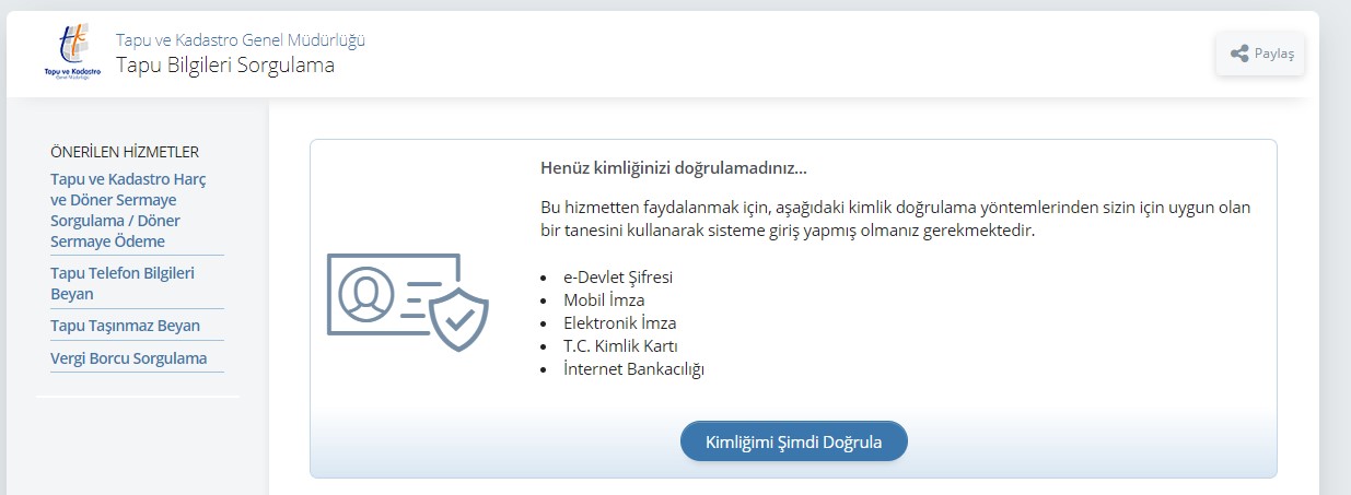 Ücretsiz Ada Parsel Sorgulama! T.C ile e-Devlet Web Tapu Kaydı ve Başkasına Ait Tapu Sorgulama