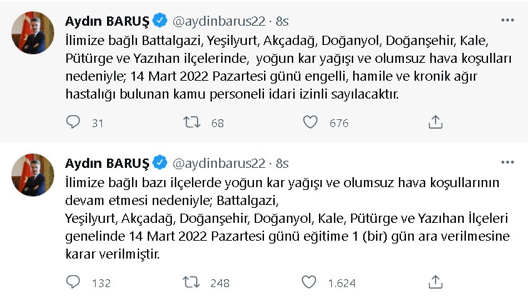 Son Dakika: 14 Mart 2022 Pazartesi Kar Tatili Olan İller Listesi Açıklandı! Tatil Olan 18 İl Hangisi?