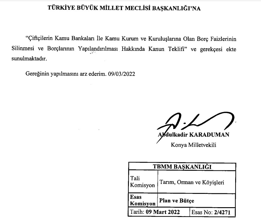 Kredi Borçları İçin Kanun Teklifi Mecliste! Çiftçilerin Kredi Borçlarına Yapılandırma ve Faizler Siliniyor