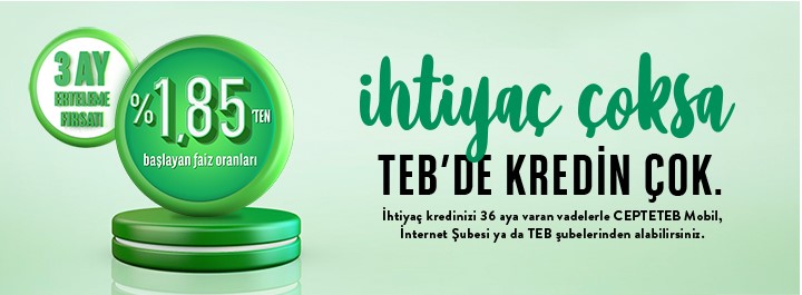 Faizleri İndirdi! TEB'in 3 Ay Ödemesiz İlkbahar Kredisinde Şartlar Açıklandı