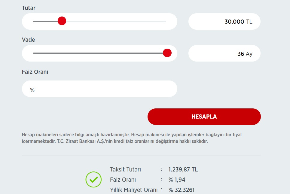 Ziraat Bankası, Vakıfbank, Halkbank 30 Bin TL, 40 Bin TL, 50 Bin TL İhtiyaç Kredisi Aylık Taksitleri Değişti