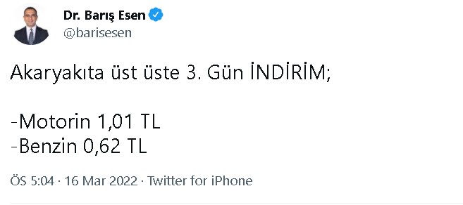 Brent Petrol Savaş Öncesine Döndü, Benzin ve Motorine Yeni İndirim Açıklandı! 17 Mart İndirimli Akaryakıt Fiyatları