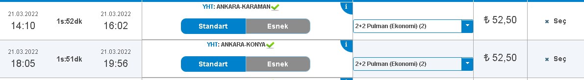 Ankara, İstanbul, Eskişehir, Konya, Karaman YHT Bileti Ne Kadar? Hızlı Tren Güncel Bilet Fiyatları 2022