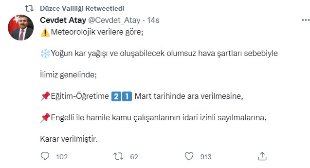 Son Dakika: 21 Mart 2022 Pazartesi Kar Tatili Olan İller Listesi Açıklandı! Bugün Okullar Tatil Mi Hangi İllerde Kapalı?