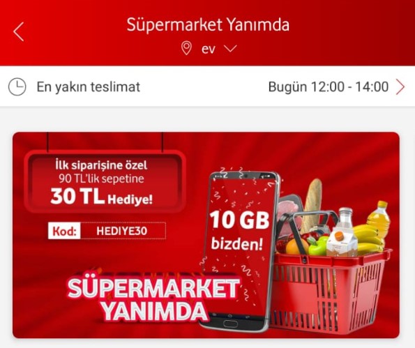 Vodafone Market Ramazan İndirimi Kampanyası: 30'lu Yumurta 14.90 TL, 5 KG Söke Un 34.95 TL, 1 LT Zeytin Yağı 15 TL