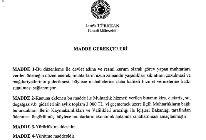 Muhtarlar İçin Kanun Teklifi Hazırlandı! Muhtar Maaşına Ek Zam, Aylık 3 Bin TL Elektrik, Doğalgaz, Kira Yardımı