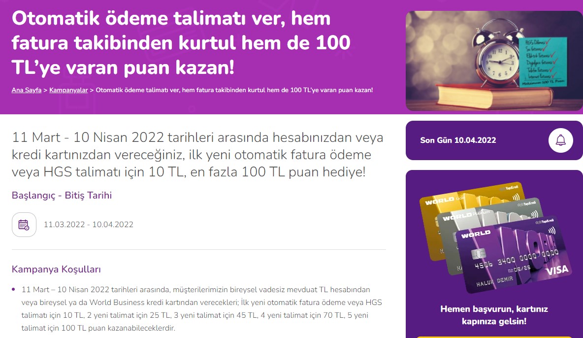 Doğalgaz, Elektrik, İnternet Faturası Ödeyenlere Müjde! Yapı Kredi Bankası 100 TL Para Puan Hediye Edecek