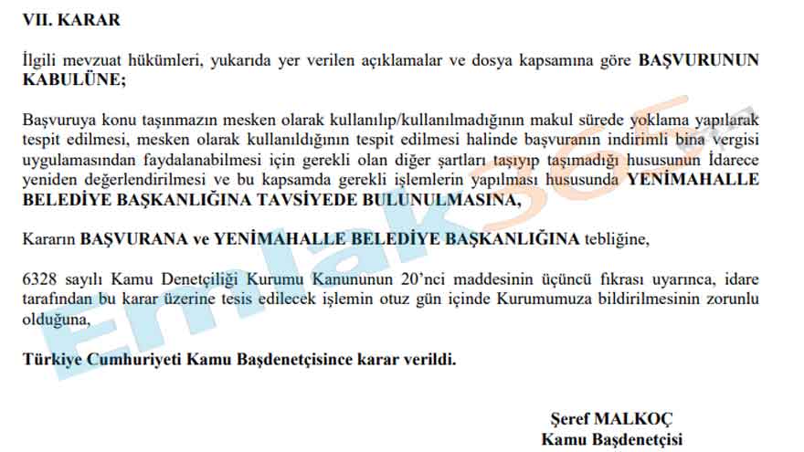 Tapuda İşyeri Olarak Gözüken Eve Emlak Vergisi Kararı! KDK Ofis Tapulu Ev İçin Emsal Karar Açıkladı