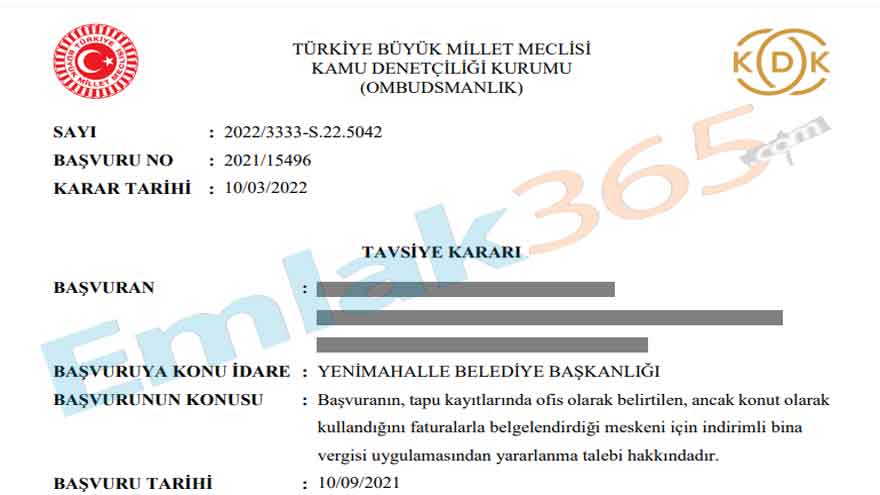 Tapuda İşyeri Olarak Gözüken Eve Emlak Vergisi Kararı! KDK Ofis Tapulu Ev İçin Emsal Karar Açıkladı